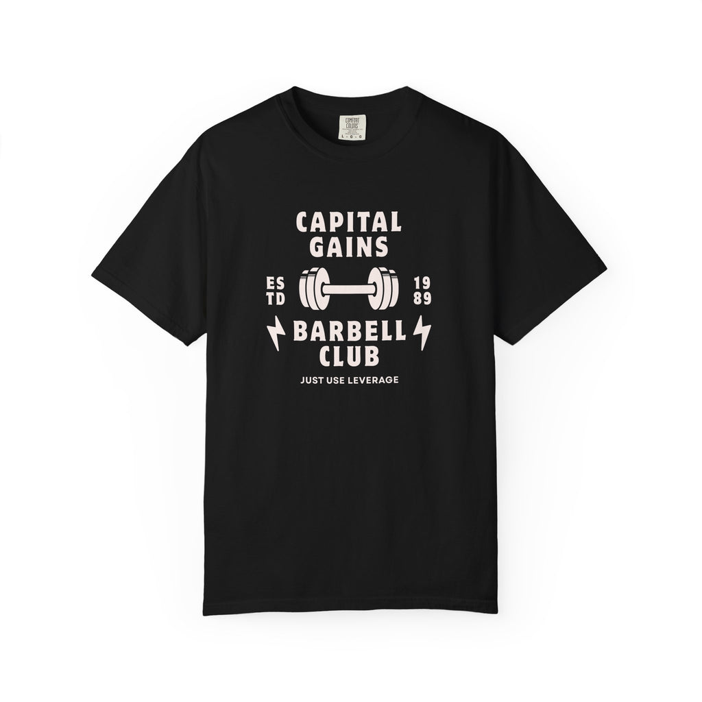 Barbell Club T-Shirt — "Capital Gains" Weightlifting Gym Tee