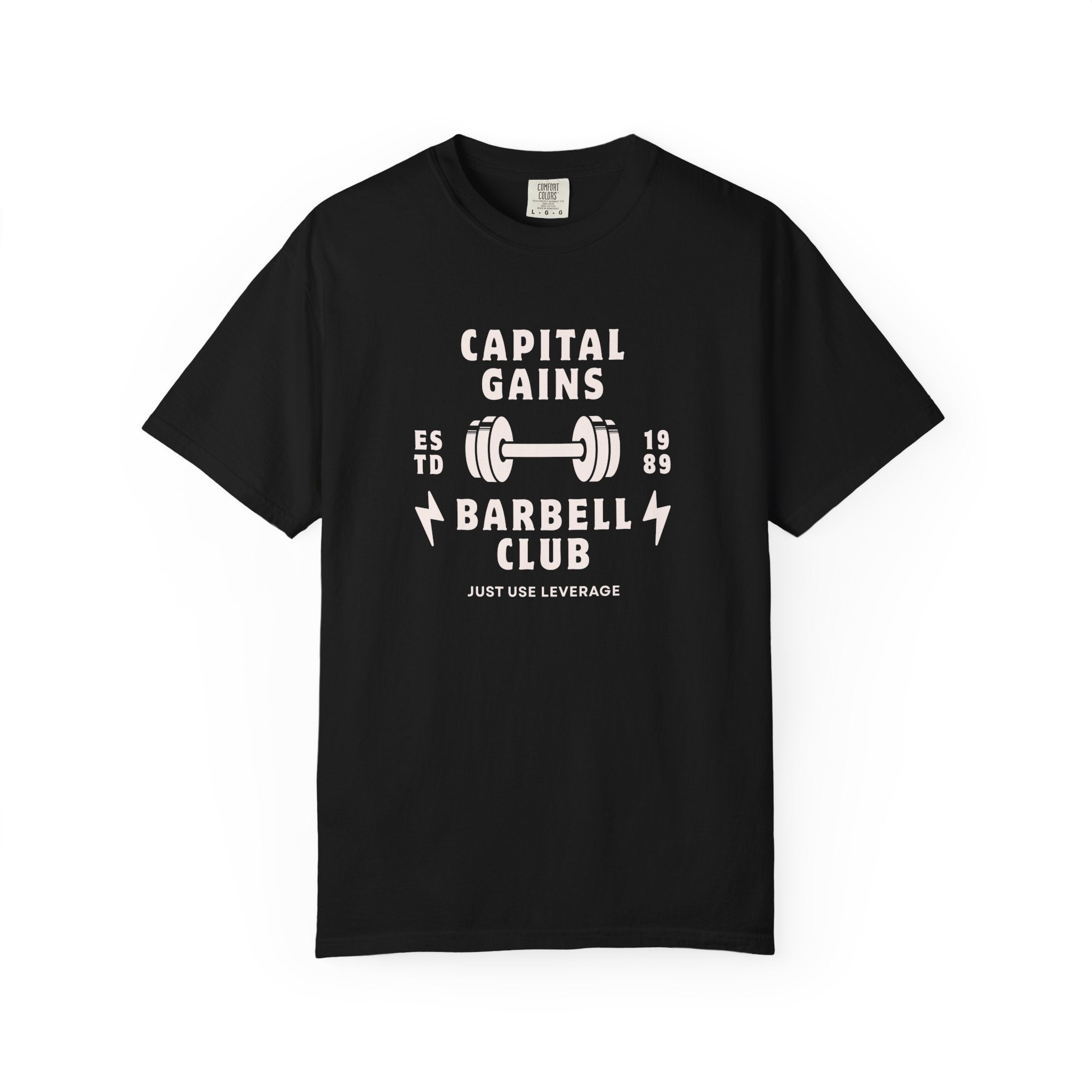 Barbell Club T-Shirt — "Capital Gains" Weightlifting Gym Tee