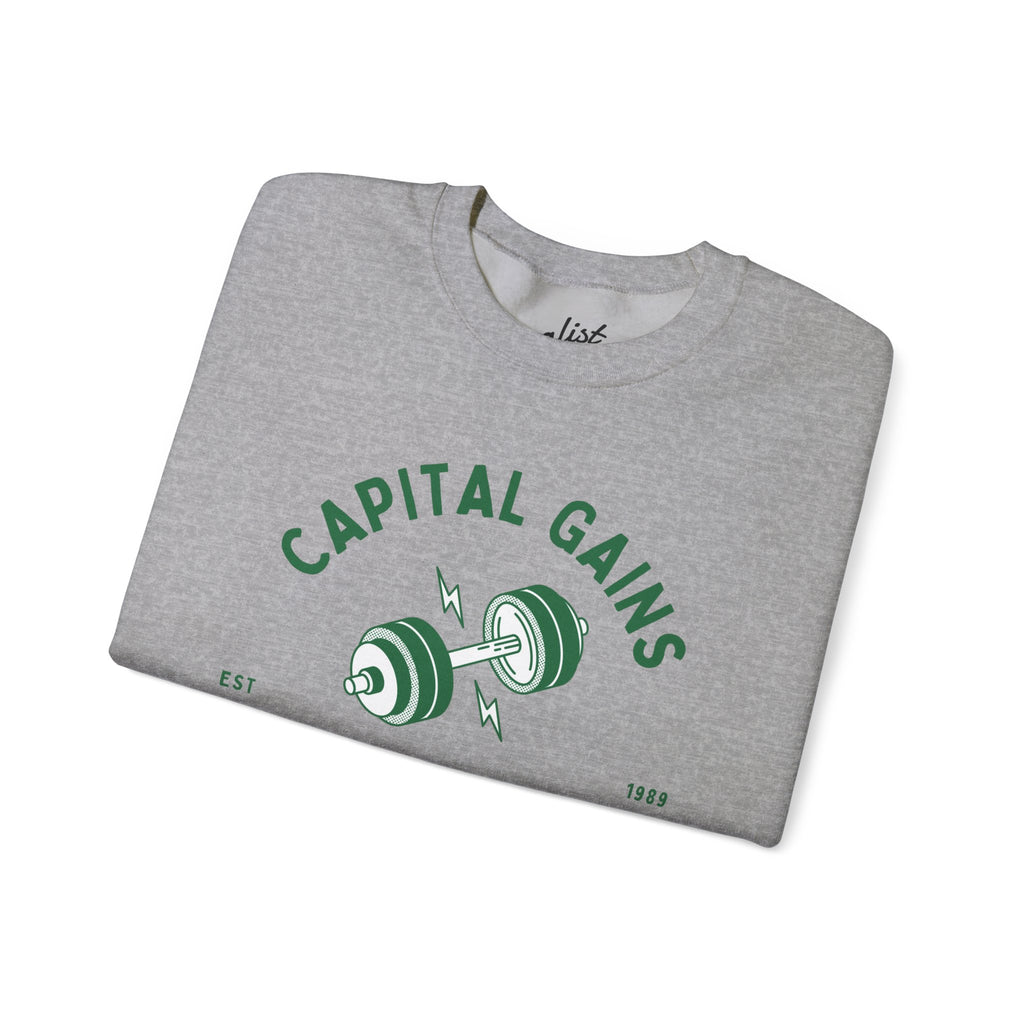 Lifting Club Crewneck Sweatshirt — "Capital Gains" Weightlifting Gym Pullover