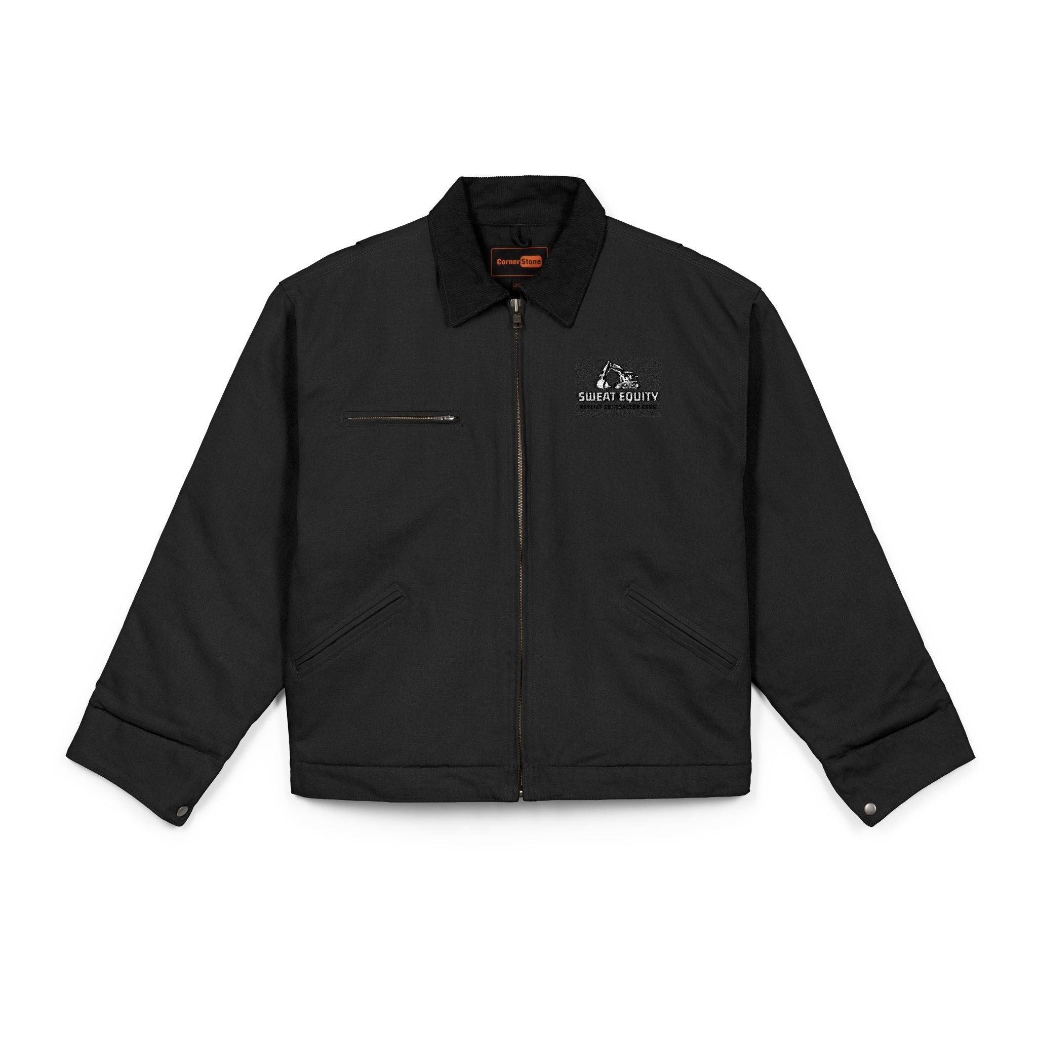 Work Jacket — Embroidered Heavy-Duty Duck Cloth Jacket with Chest Logo