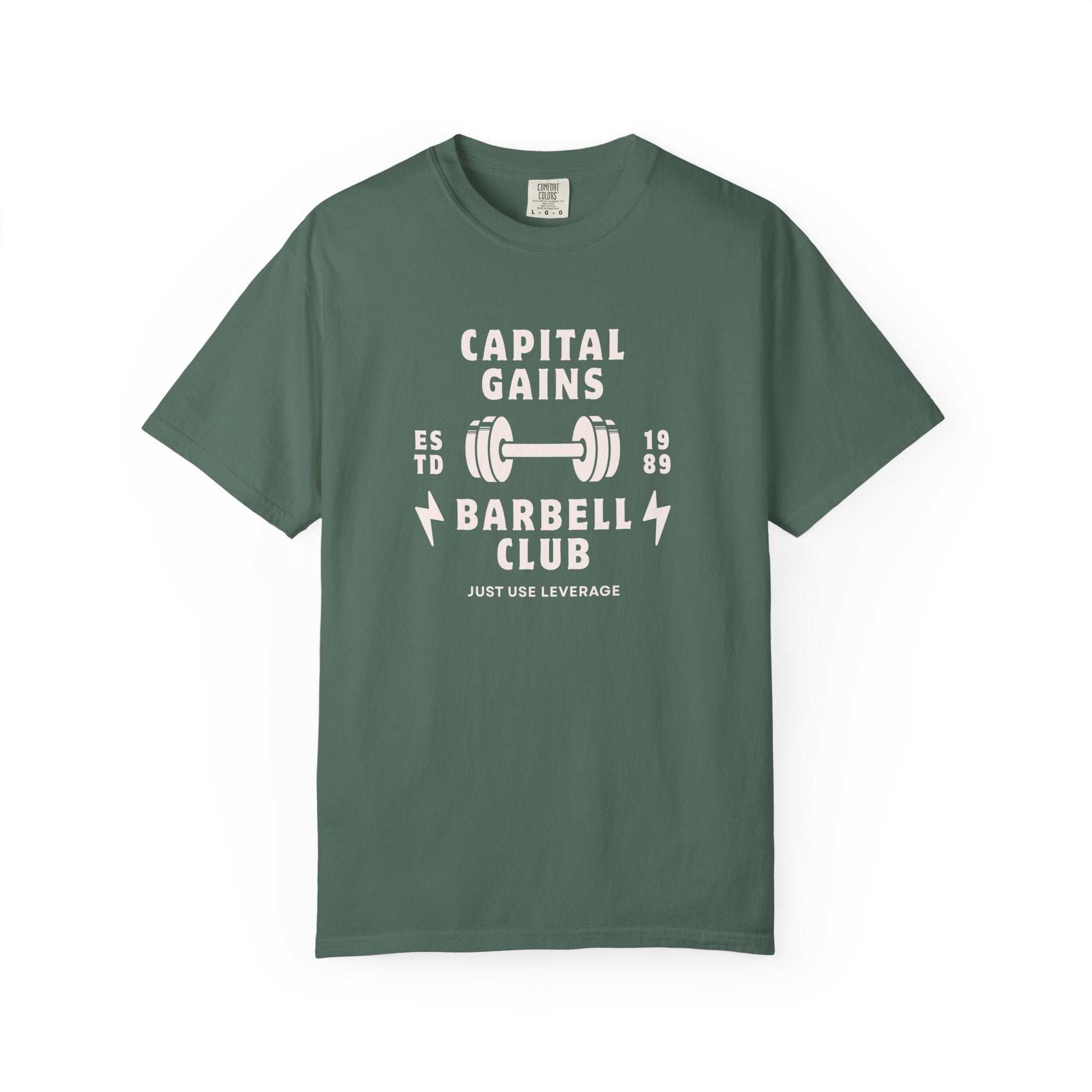 Barbell Club T-Shirt — "Capital Gains" Weightlifting Gym Tee