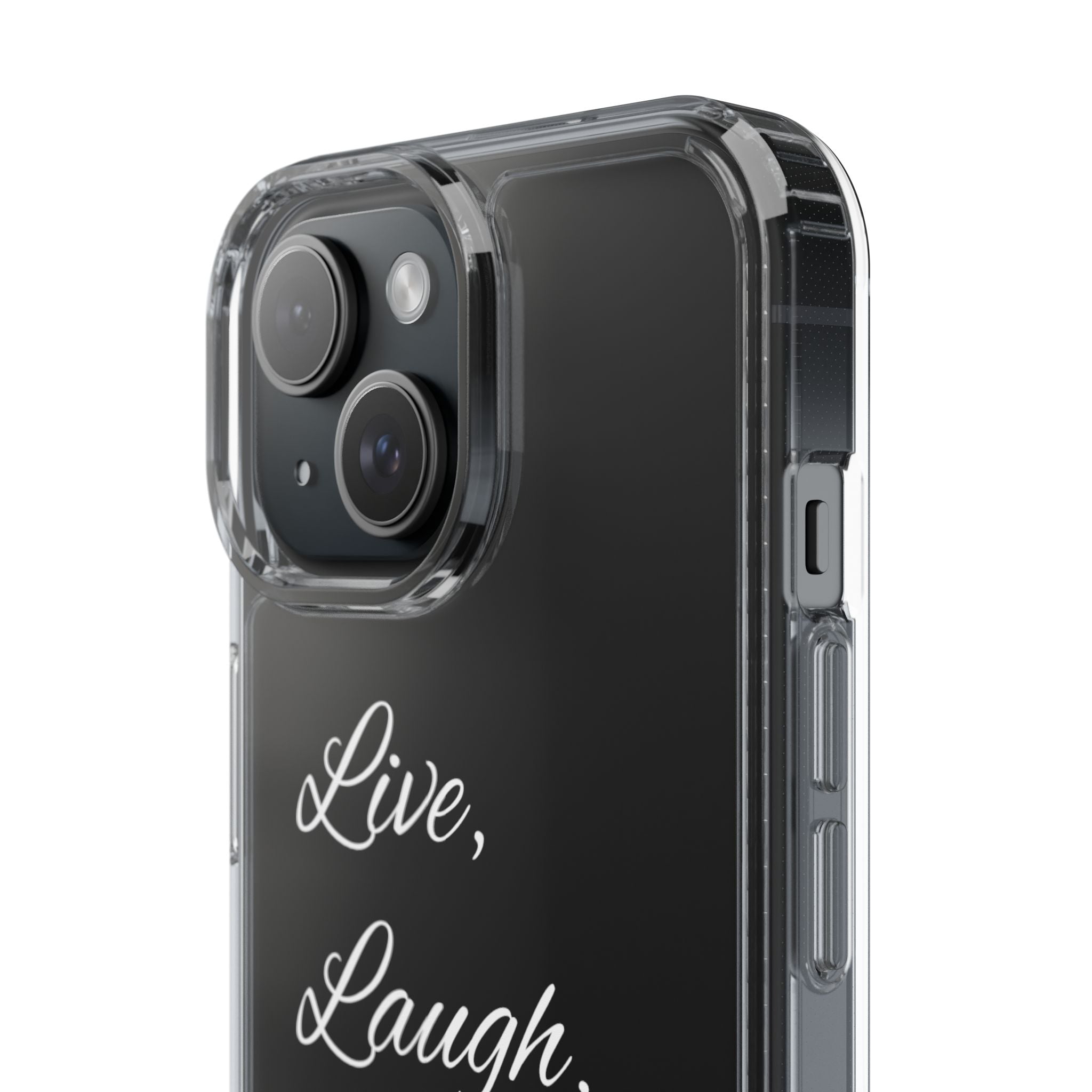 Clear Phone Case — “Live, Laugh, Leverage” Script Clear iPhone Case
