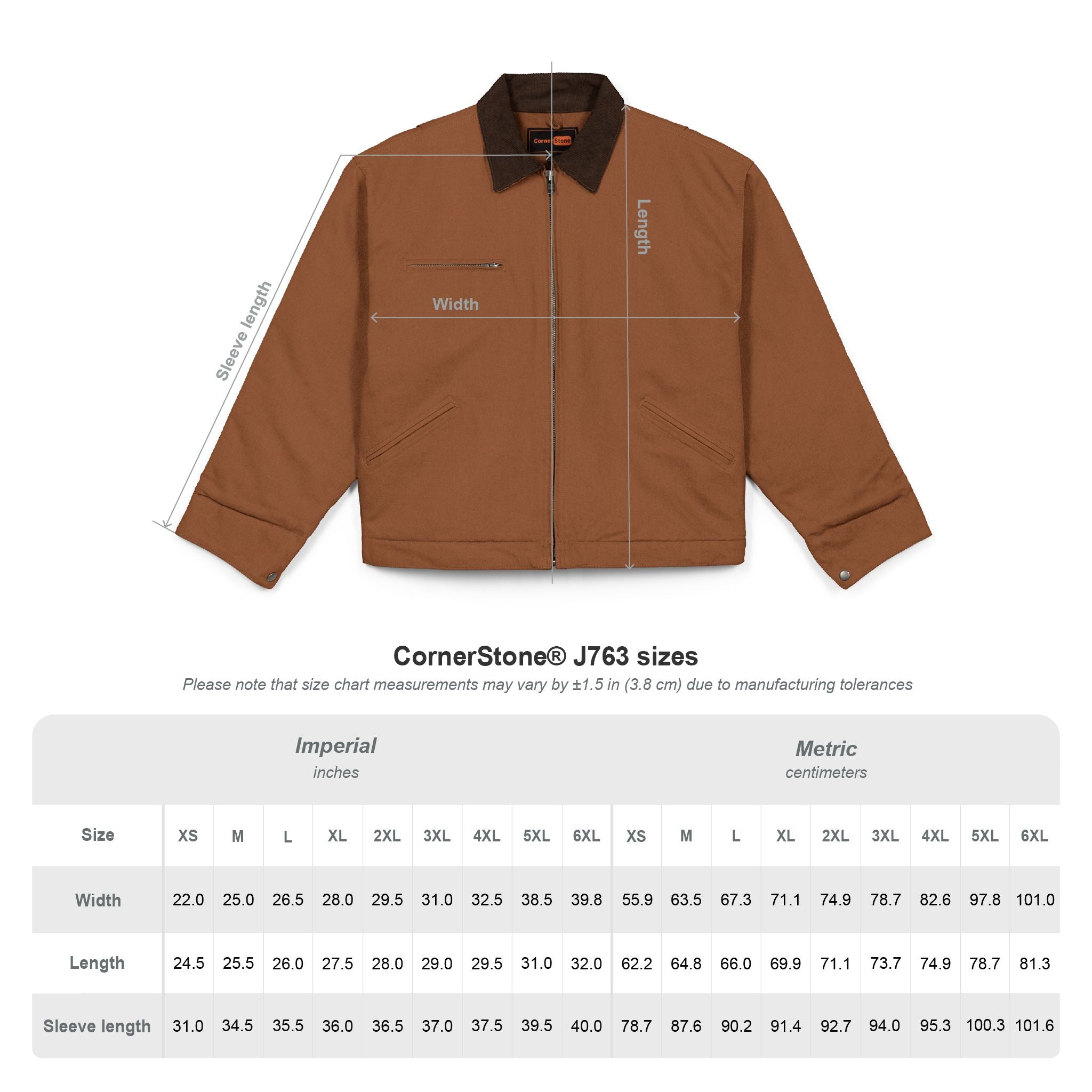 Work Jacket — Embroidered Heavy-Duty Duck Cloth Jacket with Chest Logo