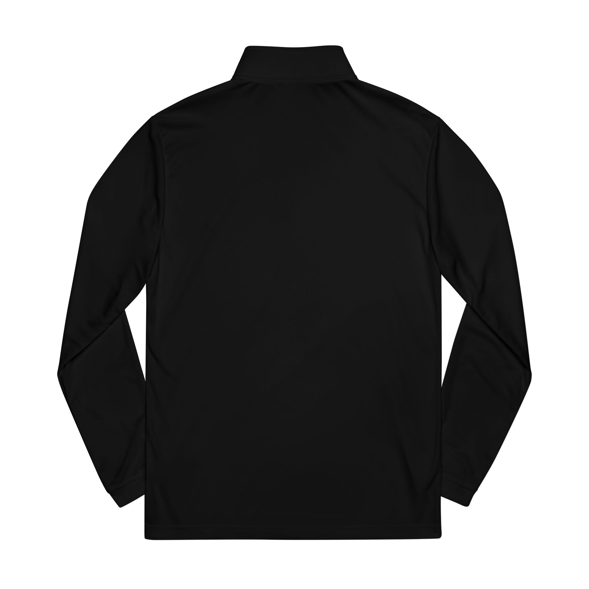 Embroidered Adidas Quarter-Zip Pullover — Black Athletic Jacket with Chest Logo