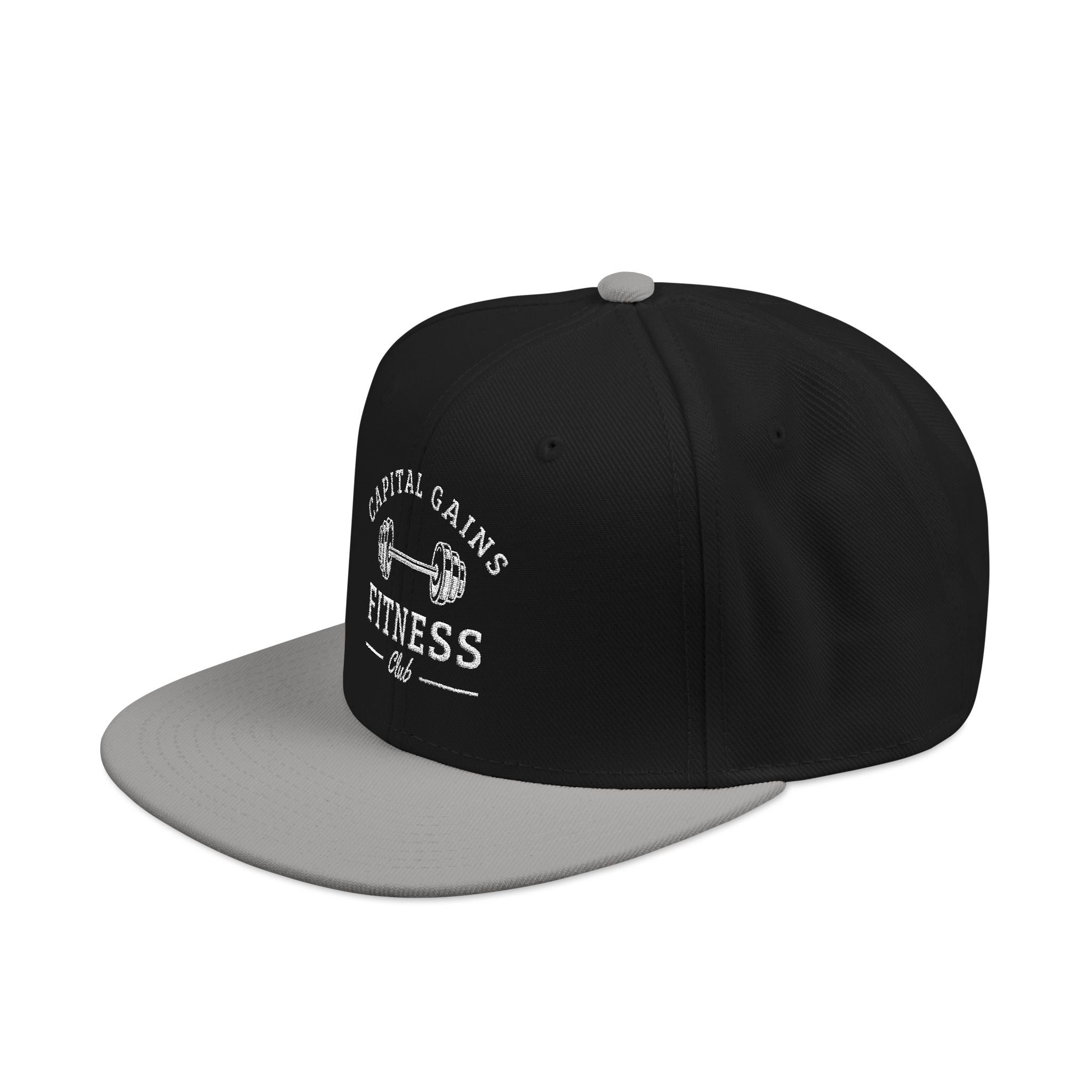 Capital Gains Club — Embroidered Fitness Snapback Hat — Vintage ‘Fitness’ Logo Cap