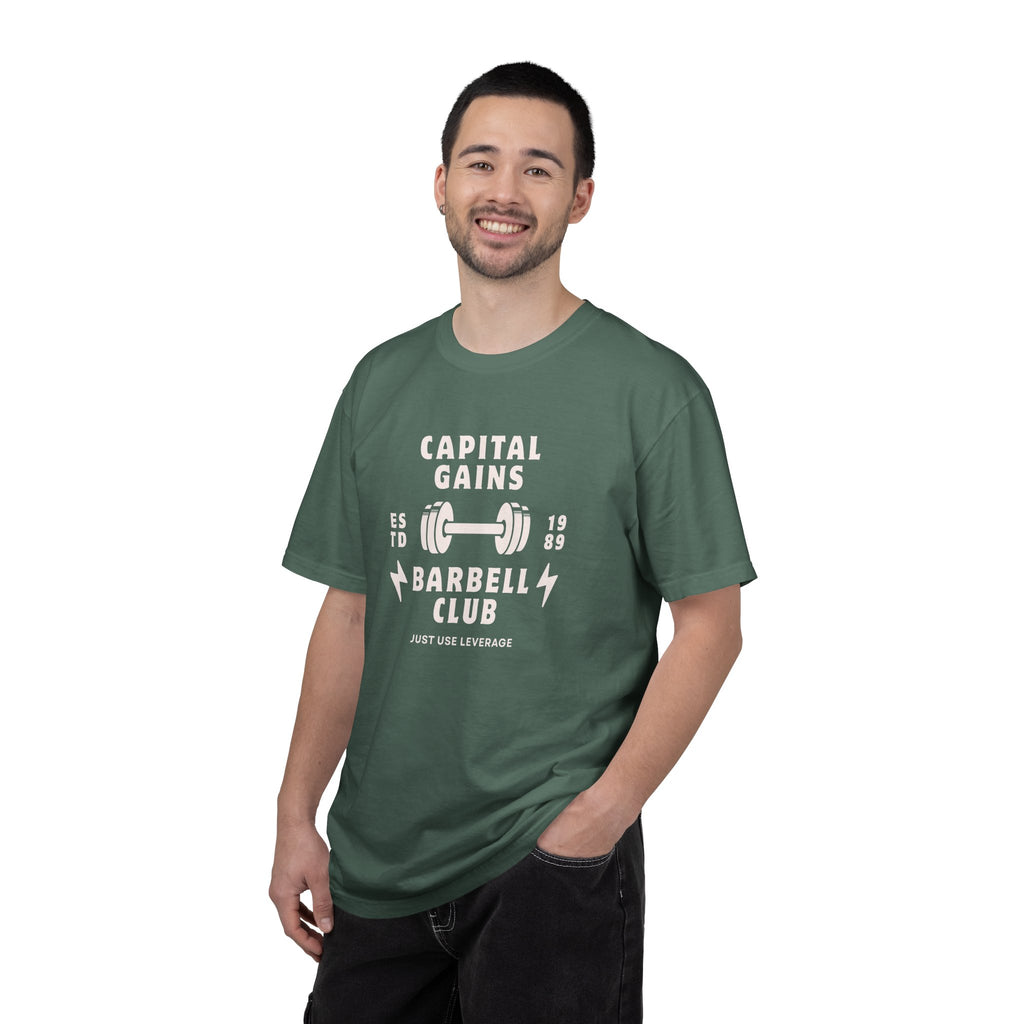 Barbell Club T-Shirt — "Capital Gains" Weightlifting Gym Tee