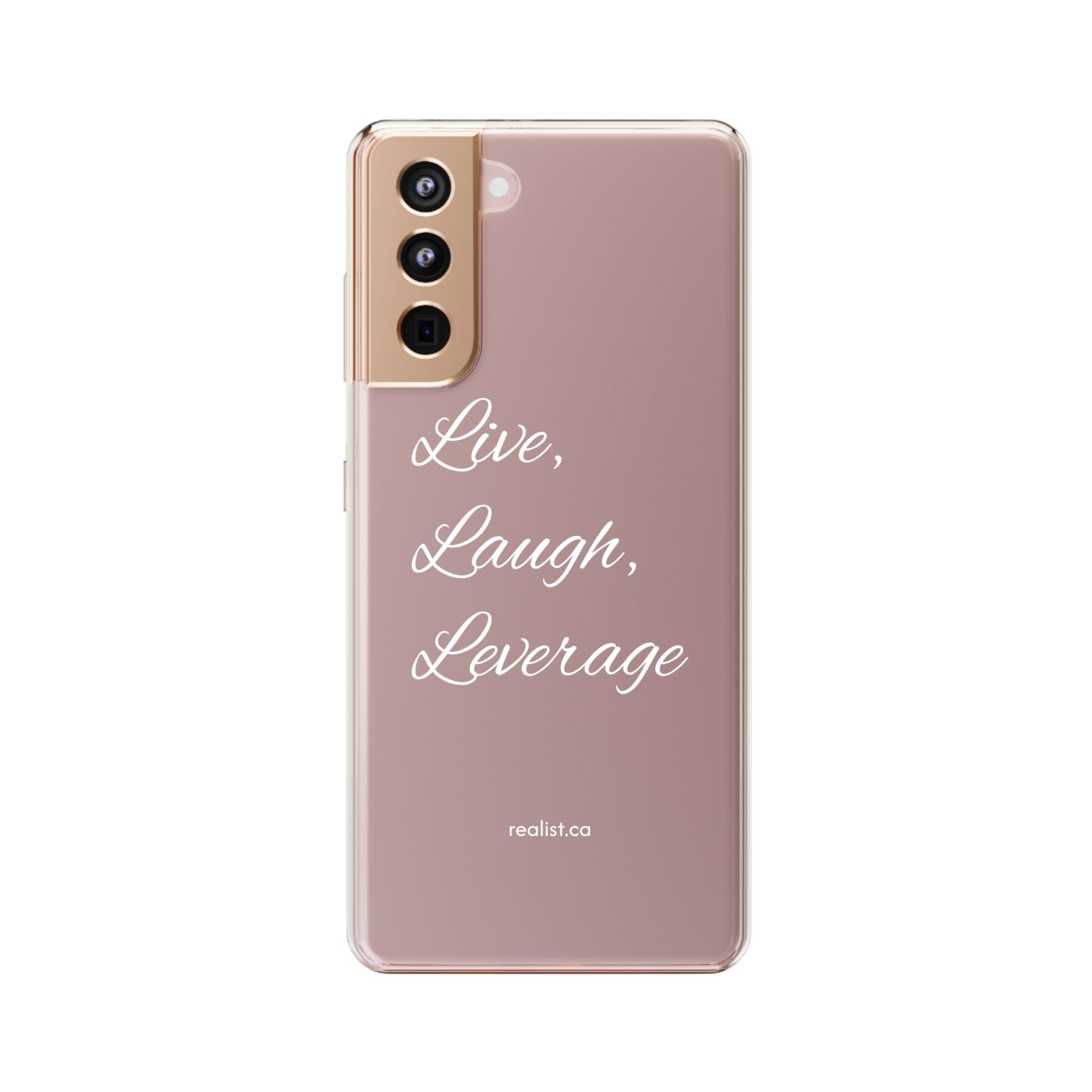 Clear Phone Case — “Live, Laugh, Leverage” Script Clear iPhone Case