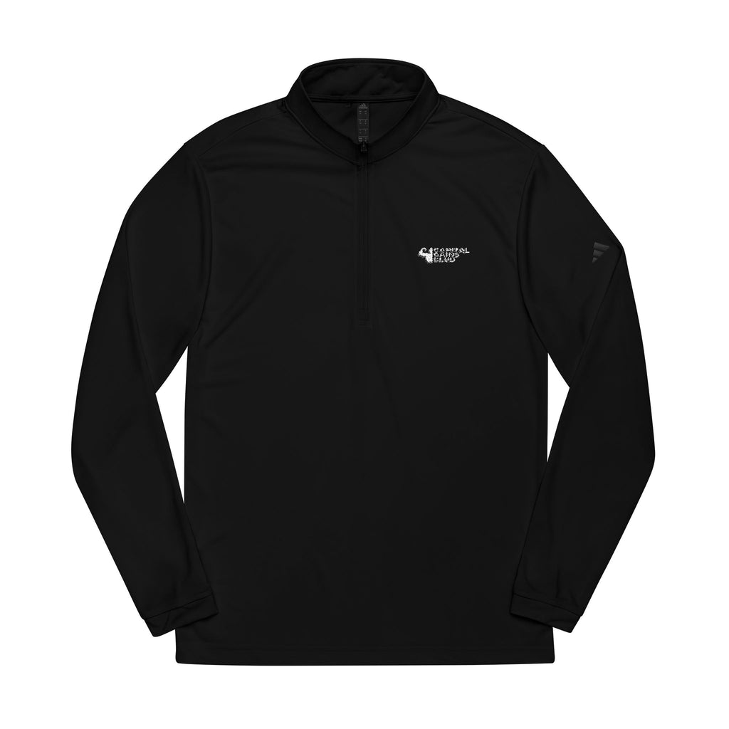 Embroidered Quarter-Zip Pullover — Grey Athletic Adidas Style