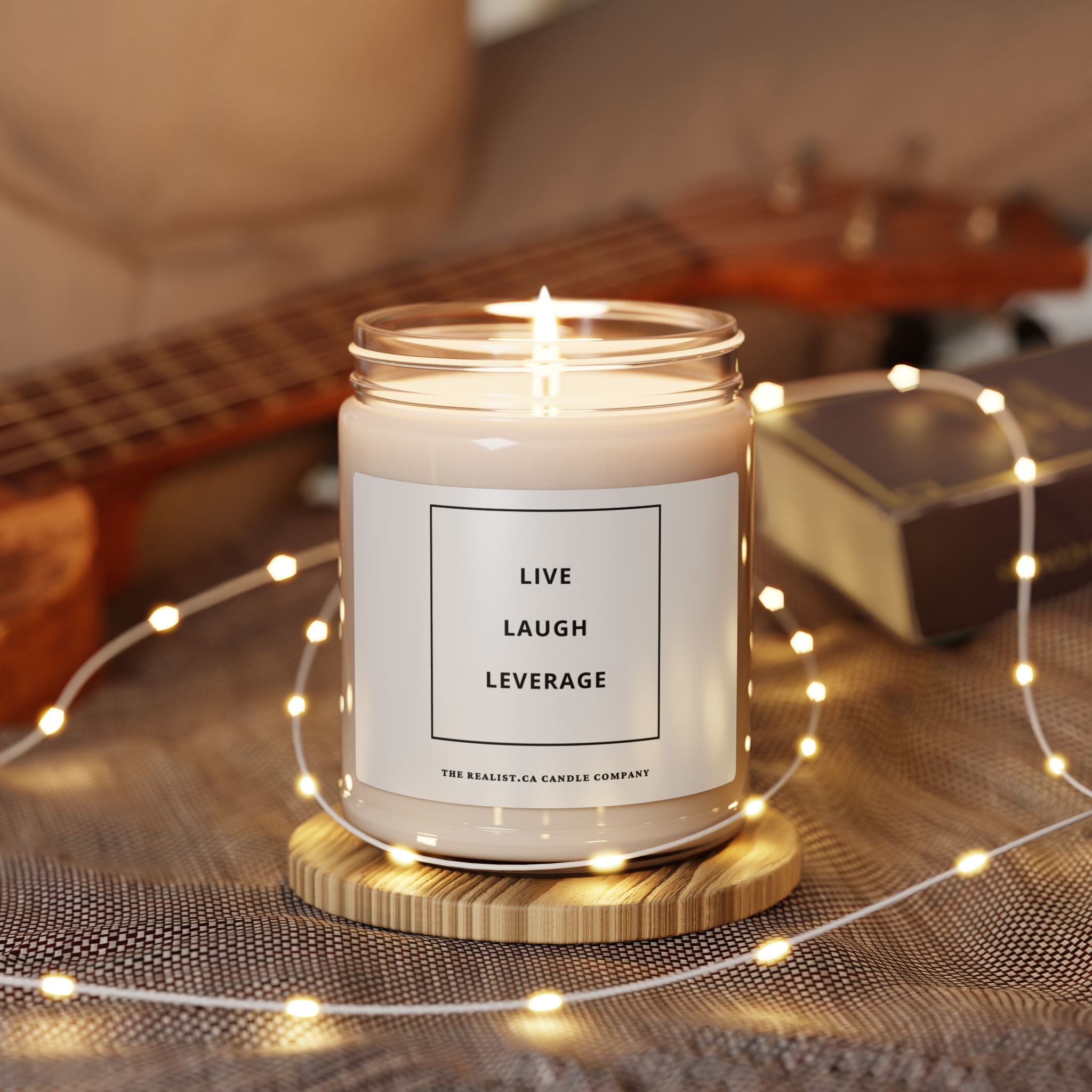 Live Laugh Leverage Soy Candle — 9oz Scented Jar Candle